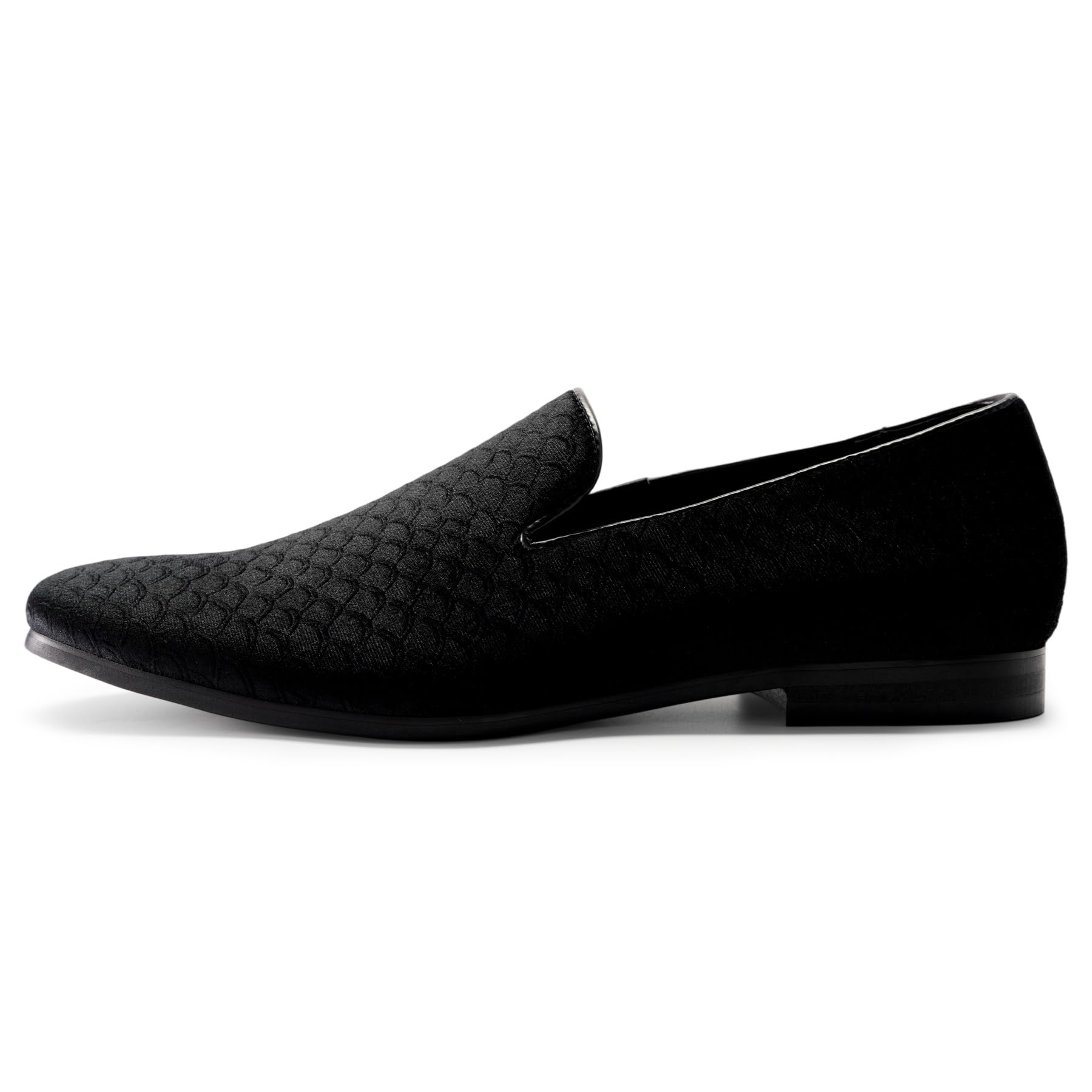 Cloudstyle Loafers for Men Slip on Shoes Fish Scales Comfortable Black