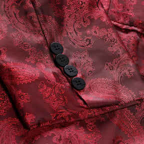 Men's Casual Comfortable Daily Lapel Printed Blazer Red