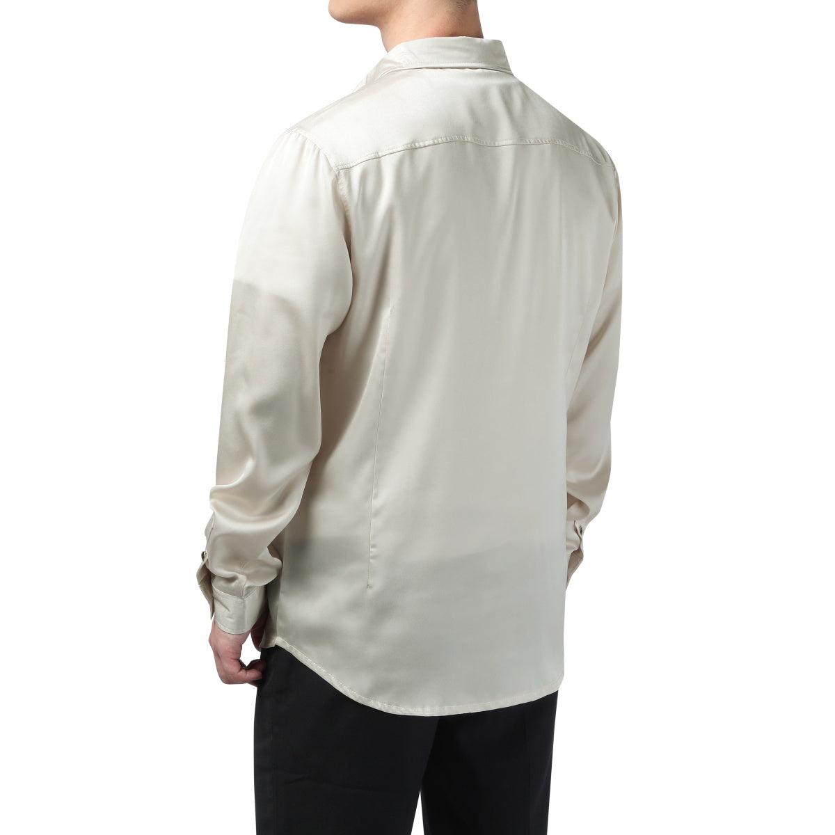 Luxury Solid-Colored Men's Dress Shirt Beige