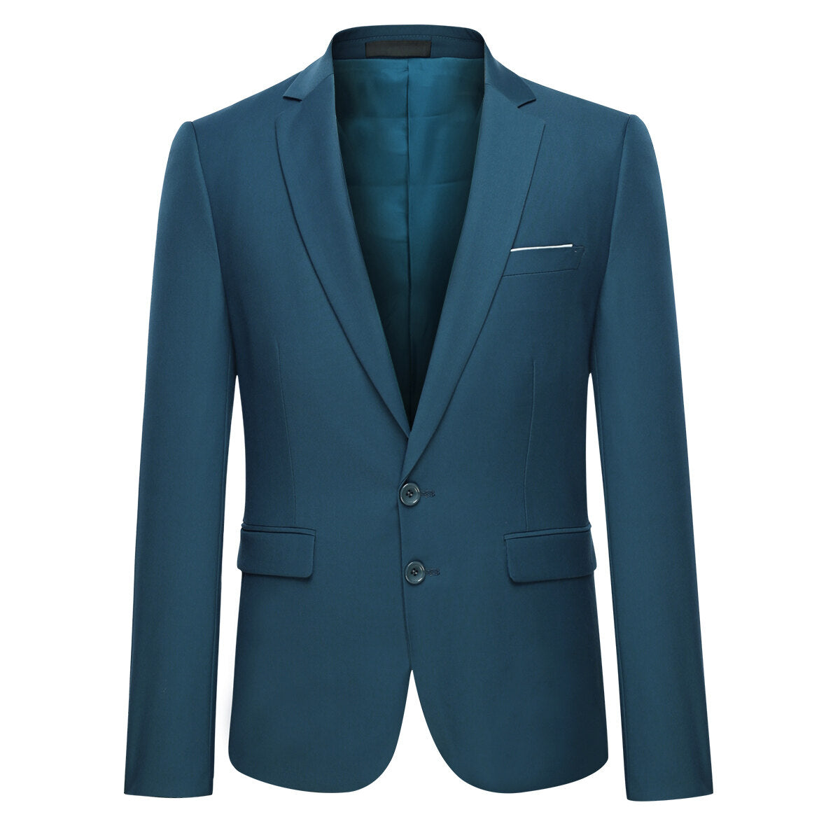 Mens 2-Piece Slim Fit Two Button SteelBlue Suit