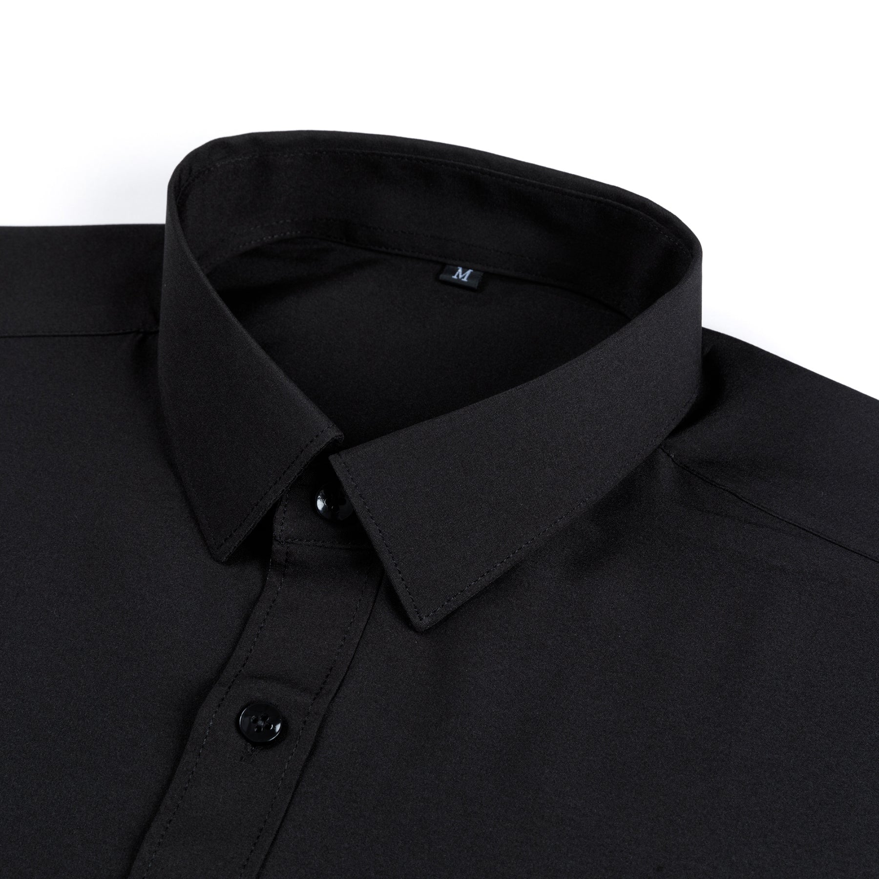 Men's Solid Square Neck Fitted Business Long-Sleeved Shirt Pink