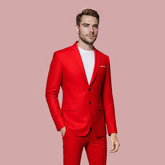 Classic Red Blazer Two Buttons Blazer - Cloudstyle