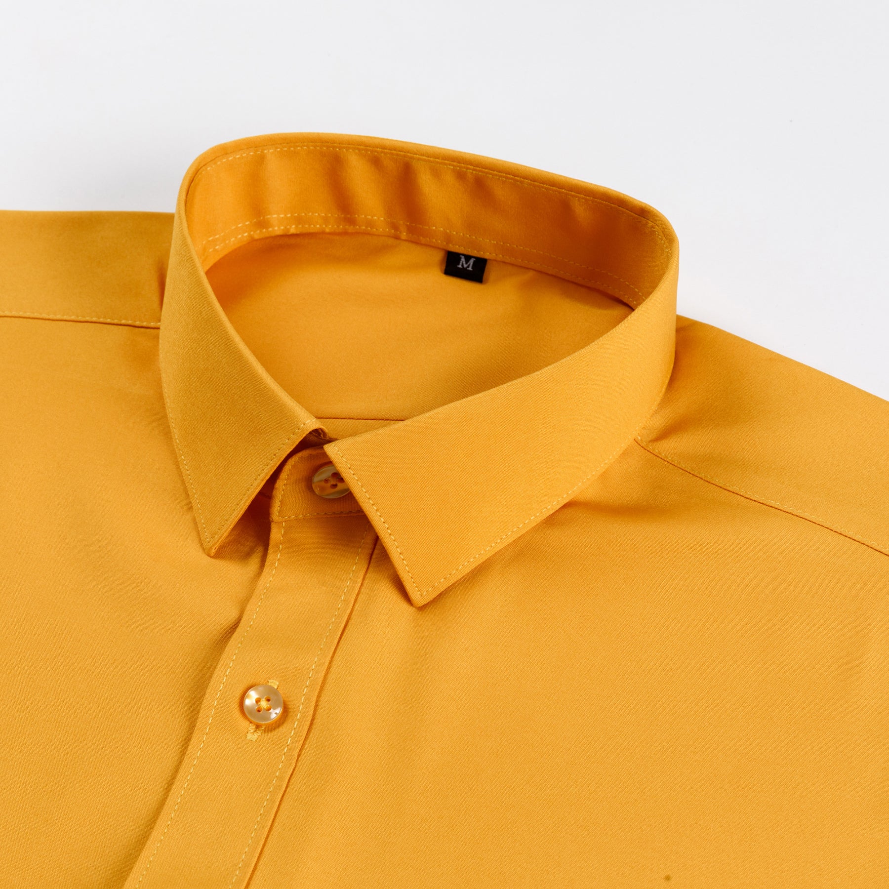 Men's Solid Square Neck Fitted Business Long-Sleeved Shirt WHOLESALE - Cloudstyle