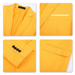 2-Piece Slim Fit Simple Designed Yellow Suit