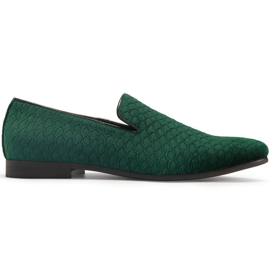 Cloudstyle Loafers for Men Slip on Shoes Fish Scales Comfortable Green - Cloudstyle