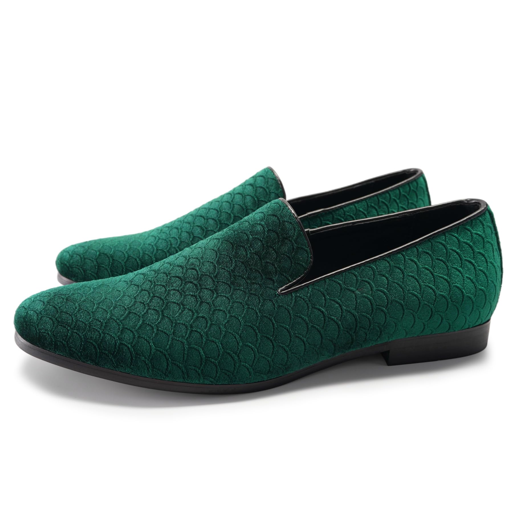 Cloudstyle Loafers for Men Slip on Shoes Fish Scales Comfortable Green