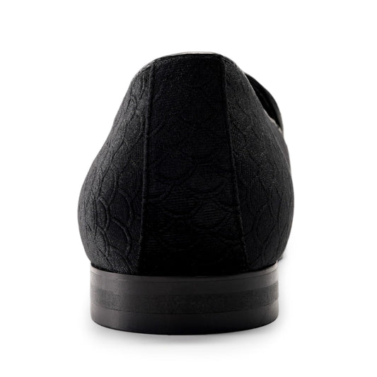 Cloudstyle Loafers for Men Slip on Shoes Fish Scales Comfortable Black - Cloudstyle