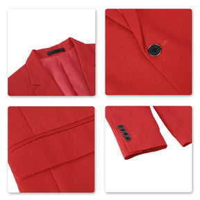 Mens 3 Piece Dress Suit Formal Casual Tux Vest Trousers Red