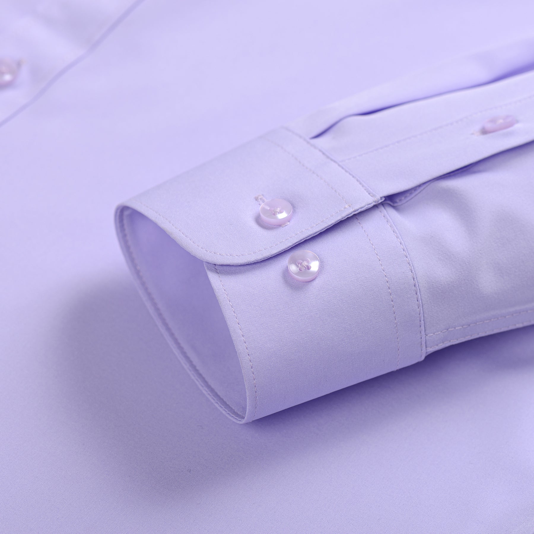 Men's Solid Square Neck Fitted Business Long-Sleeved Shirt Pink