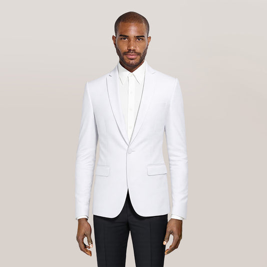 Men's Palace Dark Pattern One Button Blazer White - Cloudstyle