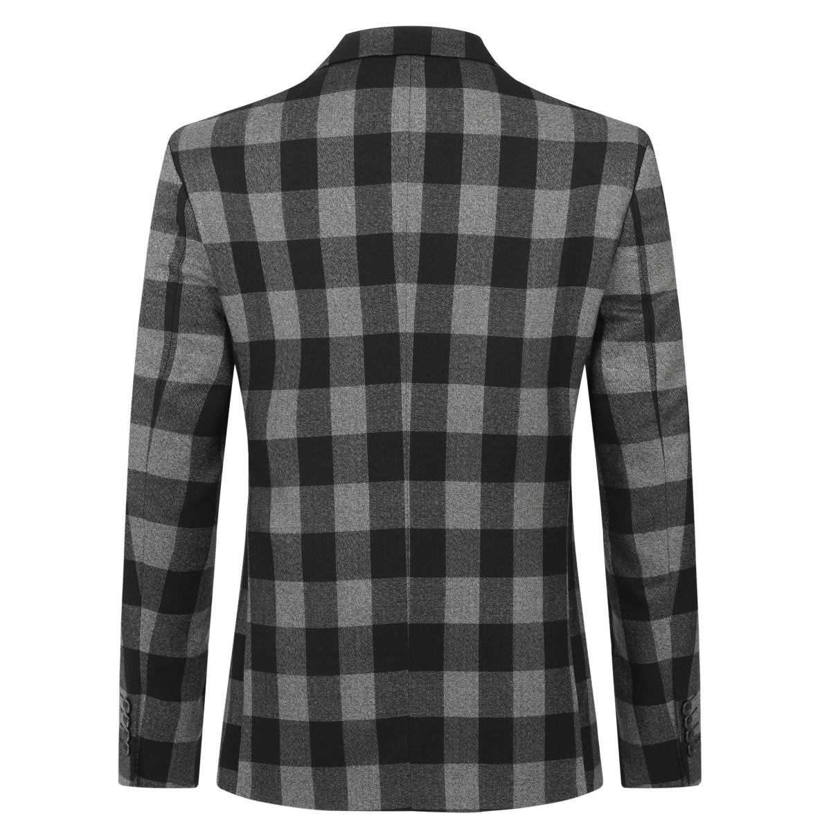 Plaid Suit Slim Fit 2-Piece Suit Dark Brown