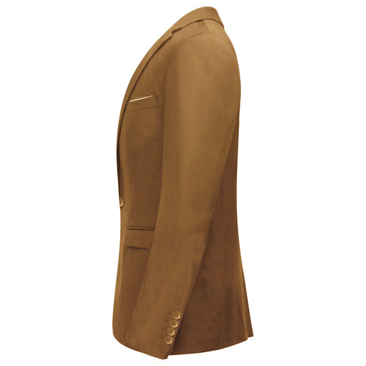 3-Piece Classic One Button Light Coffee Suit - Cloudstyle