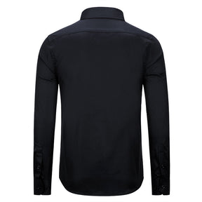 Slim Fit Turn-Down Collar Shirt Black