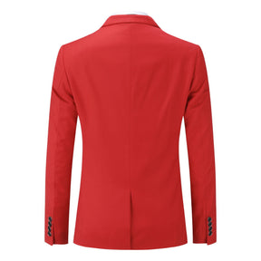 Mens 3 Piece Dress Suit Formal Casual Tux Vest Trousers Red