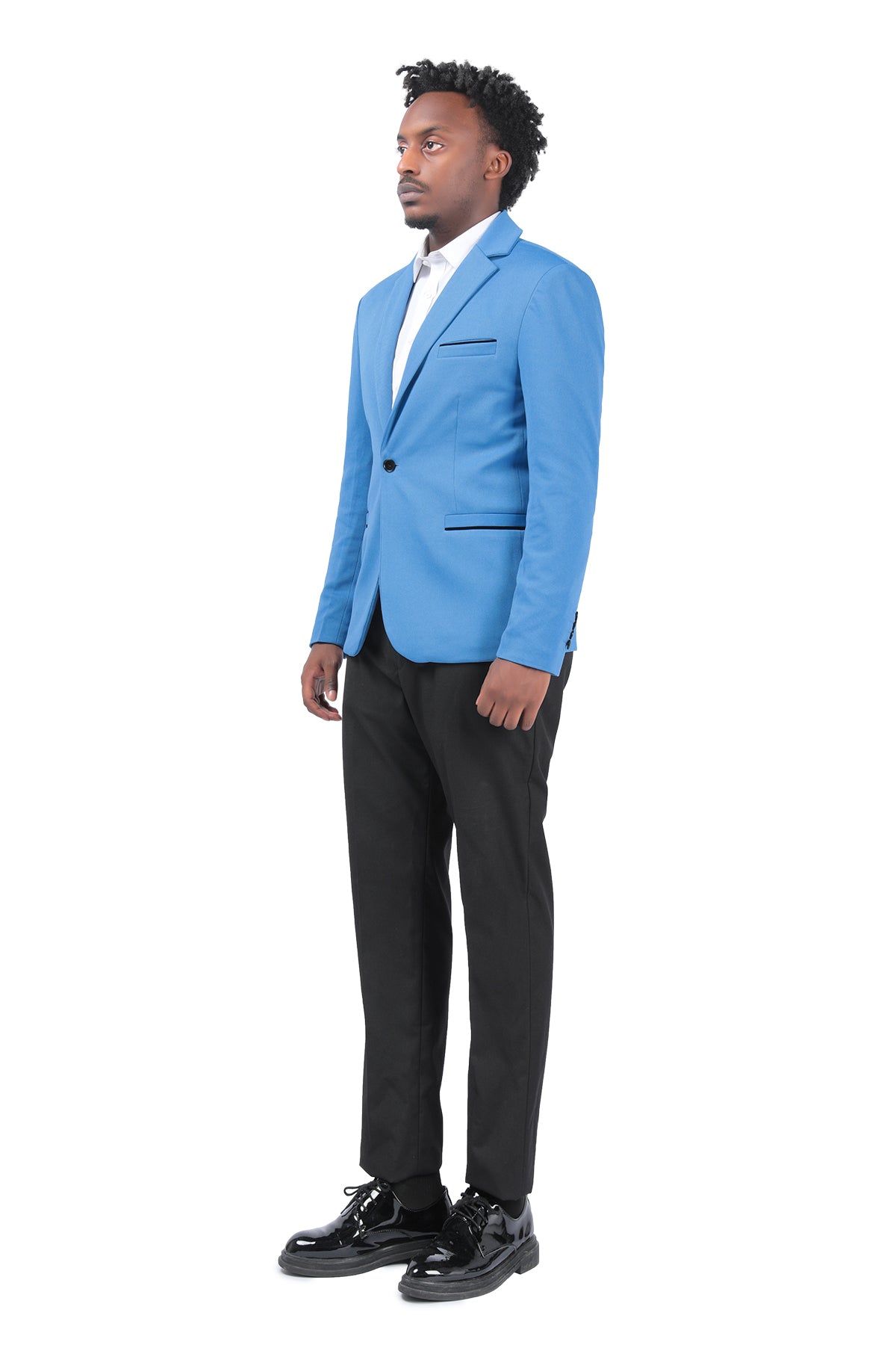 Men's Suit Jacket Slim Fit Coat Business Daily Blazer Sky Blue