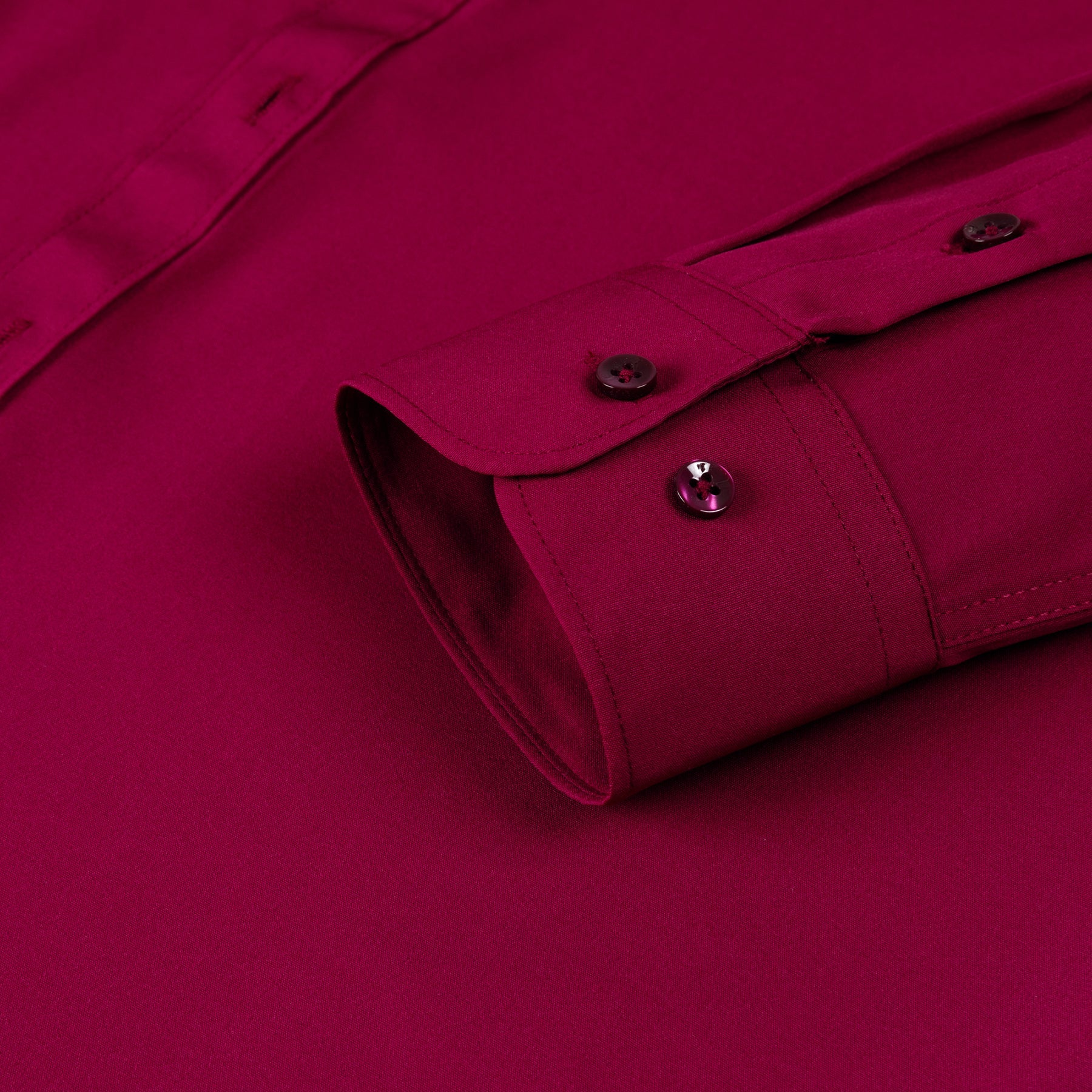 Men's Solid Square Neck Fitted Business Long-Sleeved Shirt Pink