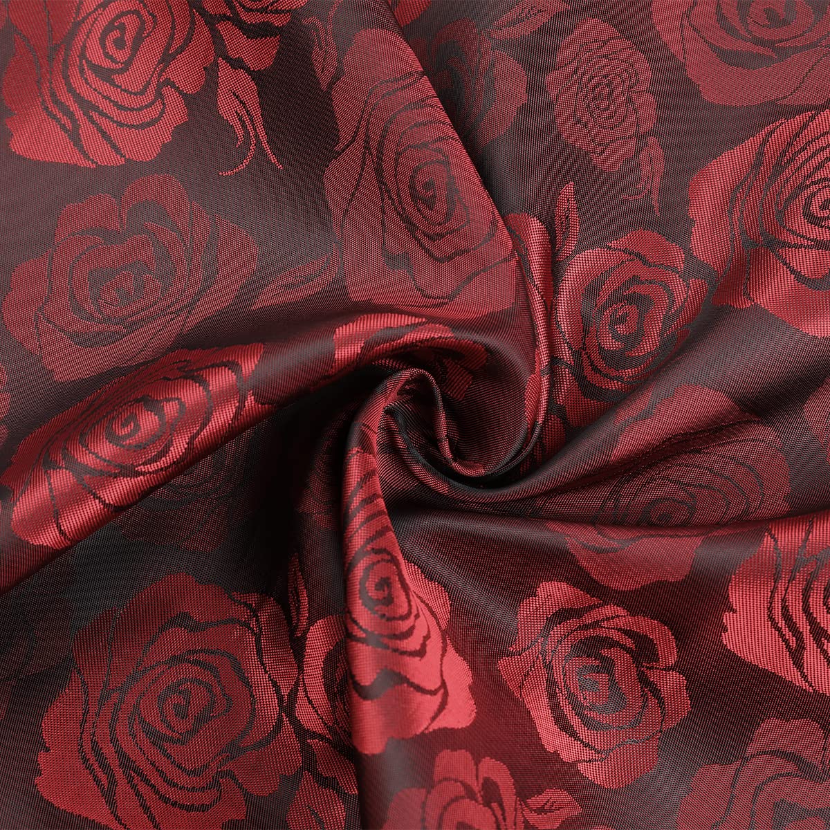 Men's Slim Fit Rose Printed Fashion Casual Shirt Red - Cloudstyle