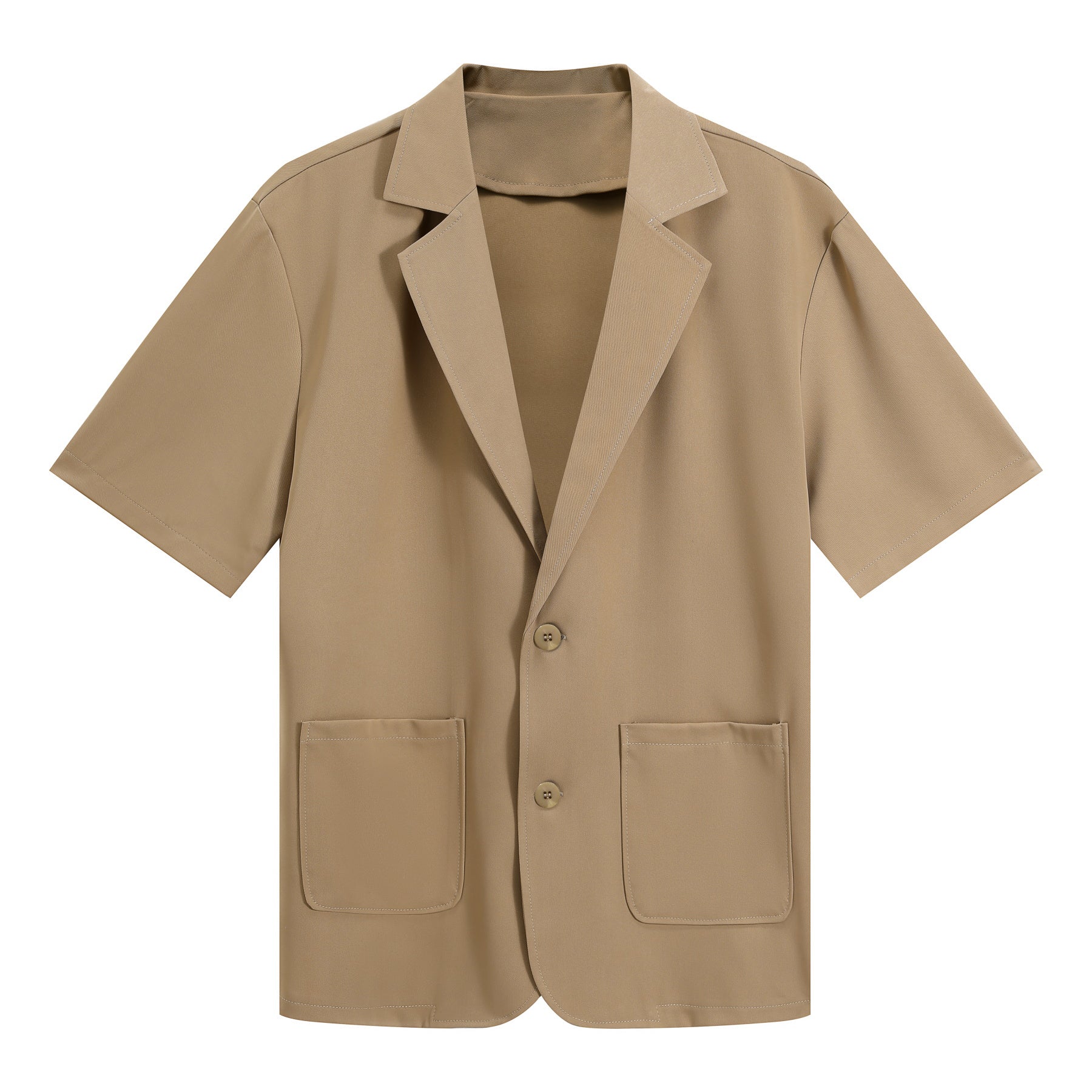 Men's Solid Color Hawaiian Summer Suit Khaki