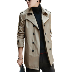 Trench Coat Double Breasted Overcoat Outerwear Pea Coat Light Brown