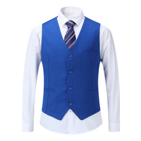 Mens 3 Piece Dress Suit Formal Casual Tux Vest Trousers Dark Blue