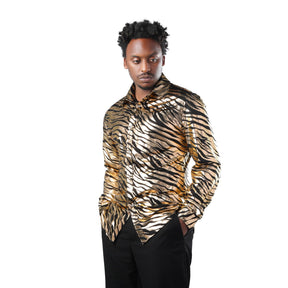 Zebra-Stripe Gilding Gold Shirt