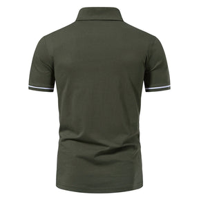 Men's Fitted Tailored Polo Neck Short-Sleeve T-Shirt Green