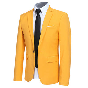 Yellow Stylish Blazer One Button Casual Blazer