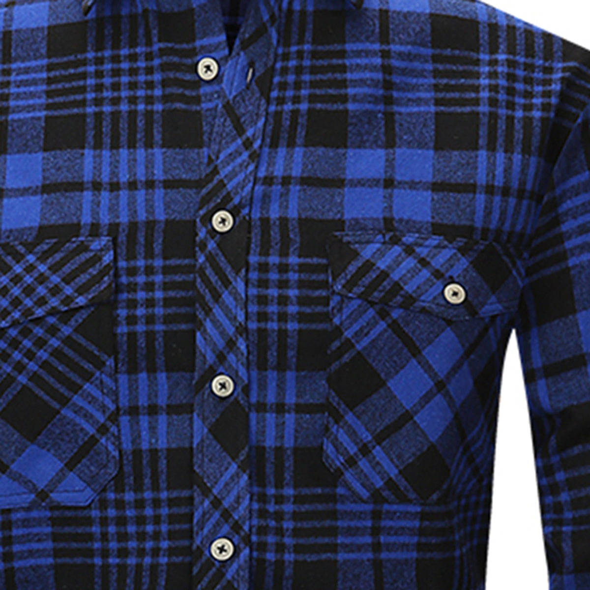 Men's Lapel Paid Long-sleeved Shirt Green and Black