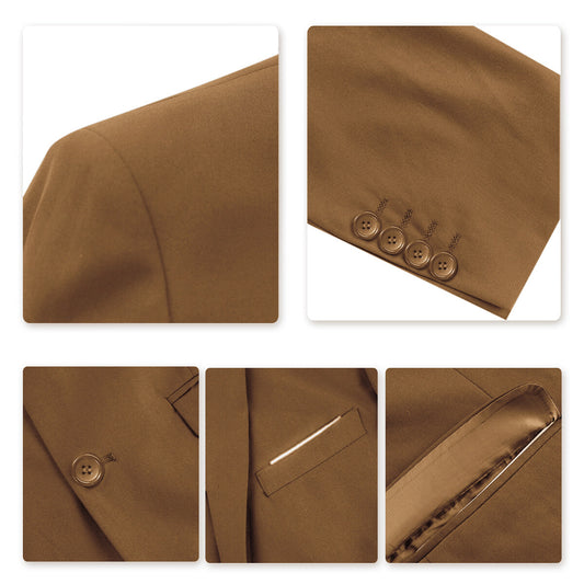 Brown Stylish Blazer One Button Casual Blazer - Cloudstyle