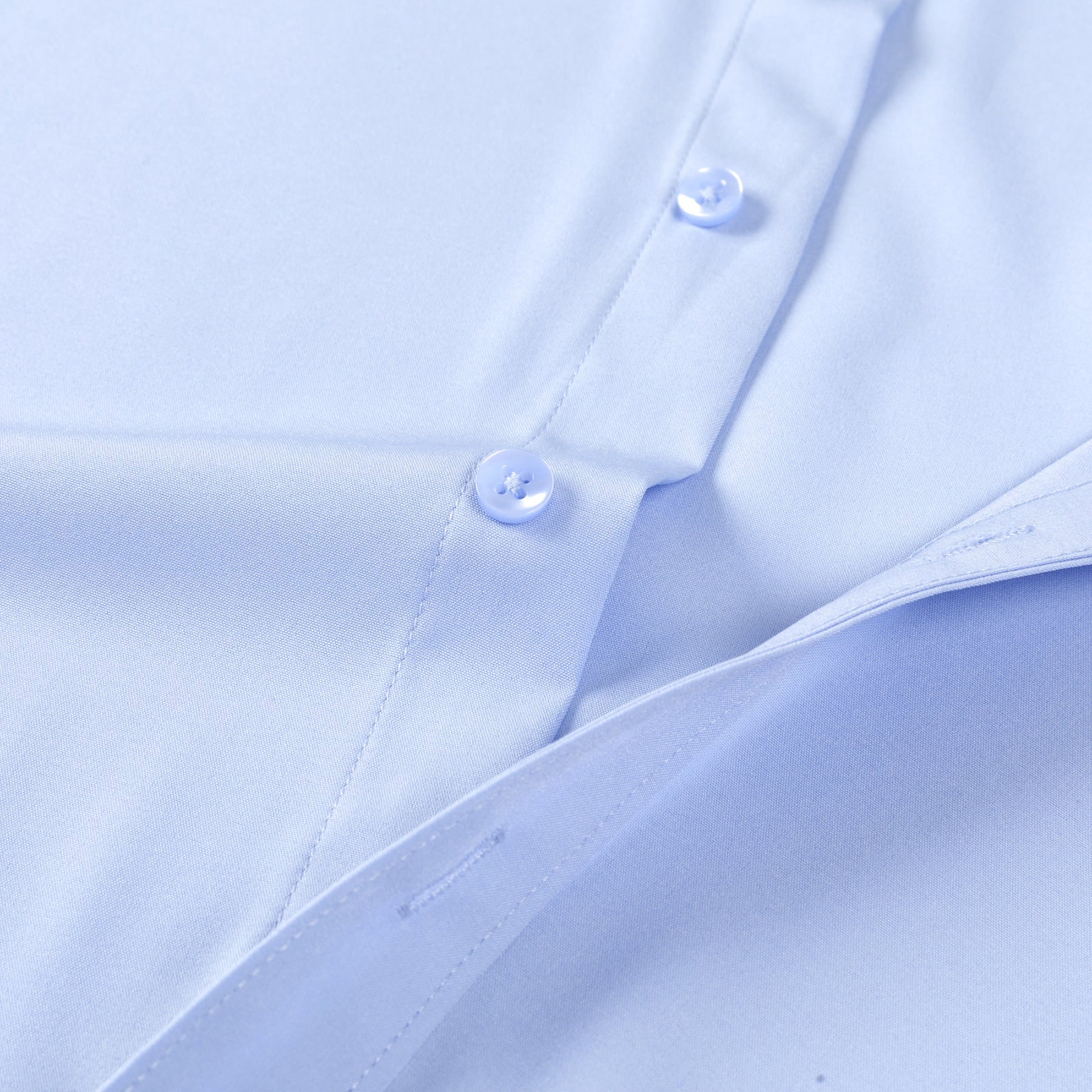 Men's Solid Square Neck Fitted Business Long-Sleeved Shirt Pink