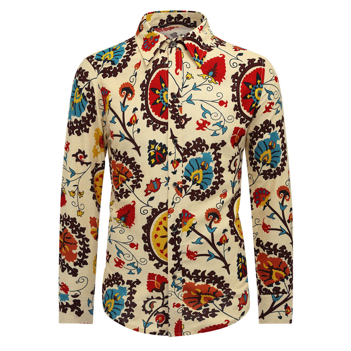 Men's Funky Printed Shirt Casual Shirt Fancy Floral Tops