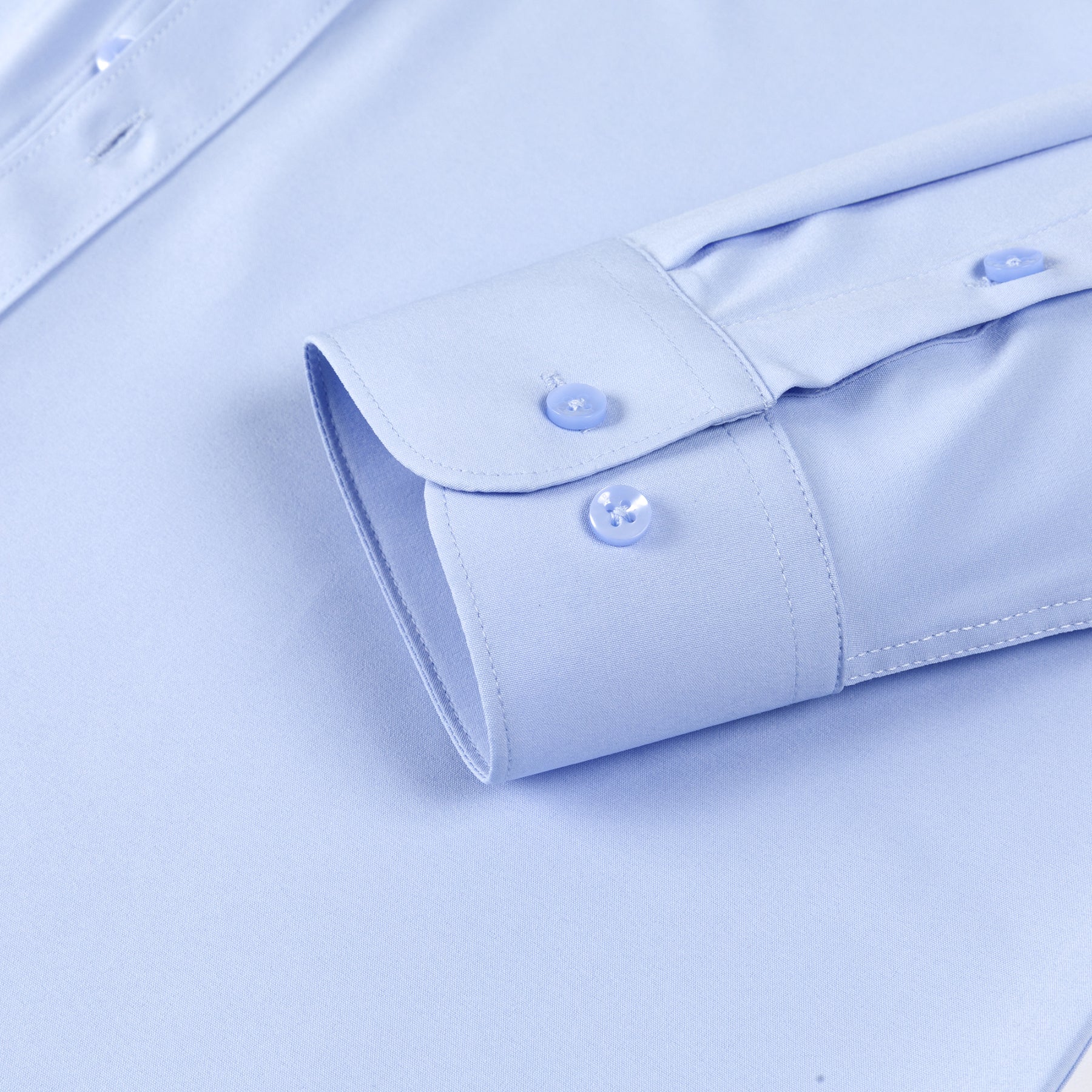 Men's Solid Square Neck Fitted Business Long-Sleeved Shirt Pink