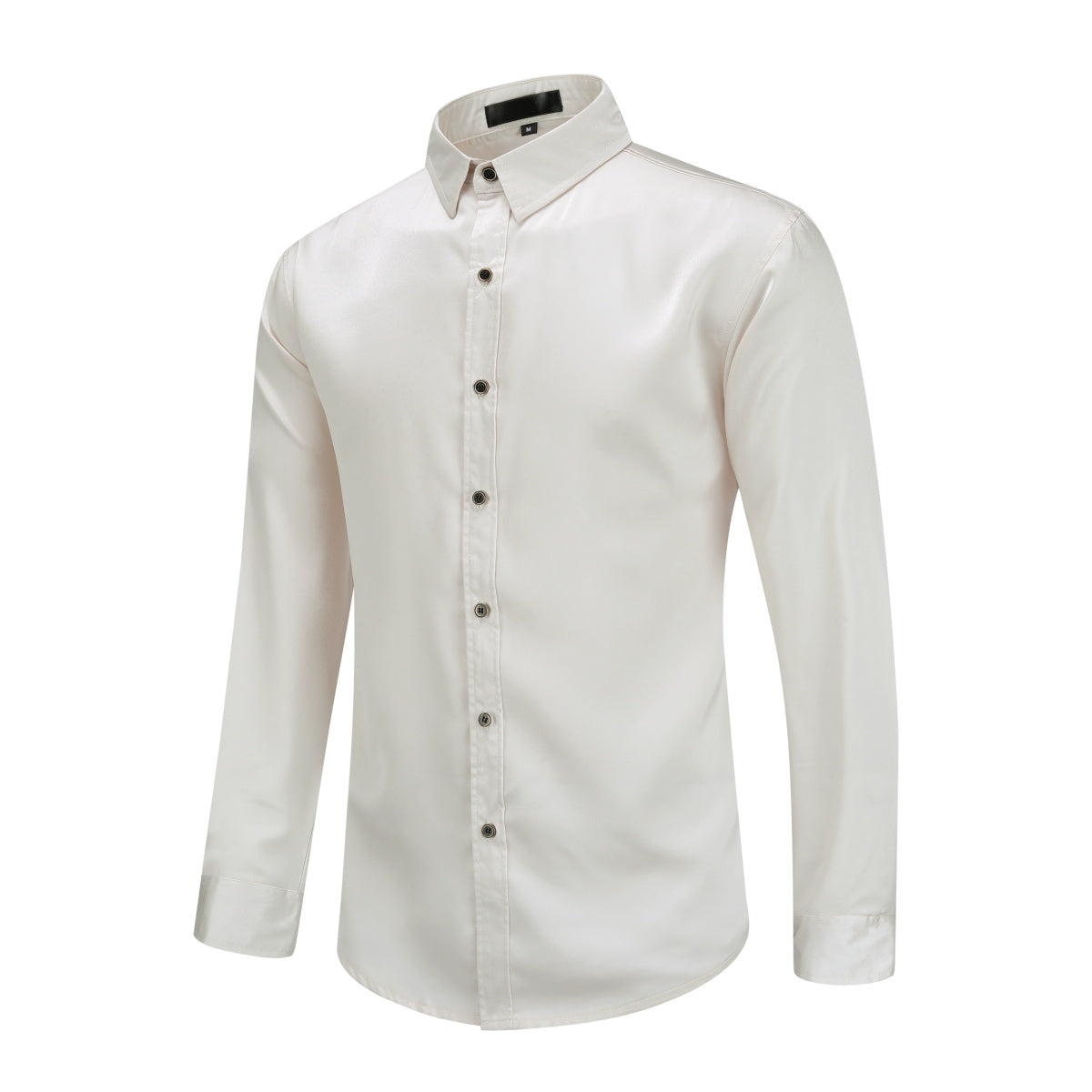 Luxury Solid-Colored Men's Dress Shirt Beige
