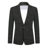 Men's Notch Lapel Single-Breasted Blazer Black