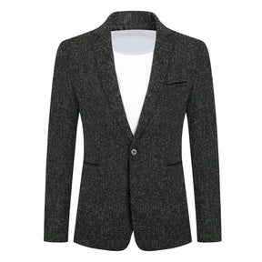 Men's Notch Lapel Single-Breasted Blazer Black