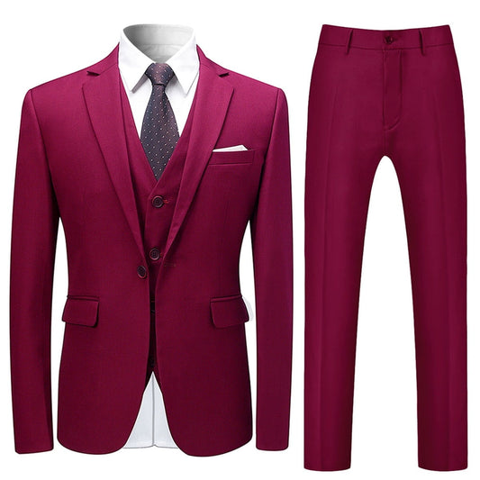 Cloudstyle Mens 3 Piece Suit Set Blazer Tux Vest Suit Pants Jacket Formal WHOLESALE - Cloudstyle