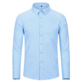Slim Fit Turn-Down Collar Shirt Light Blue