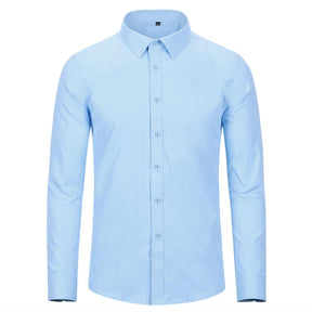 Slim Fit Turn-Down Collar Shirt Light Blue