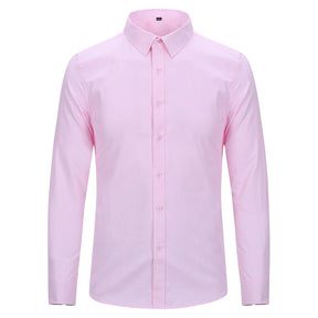 Slim Fit Turn-Down Collar Shirt Pink