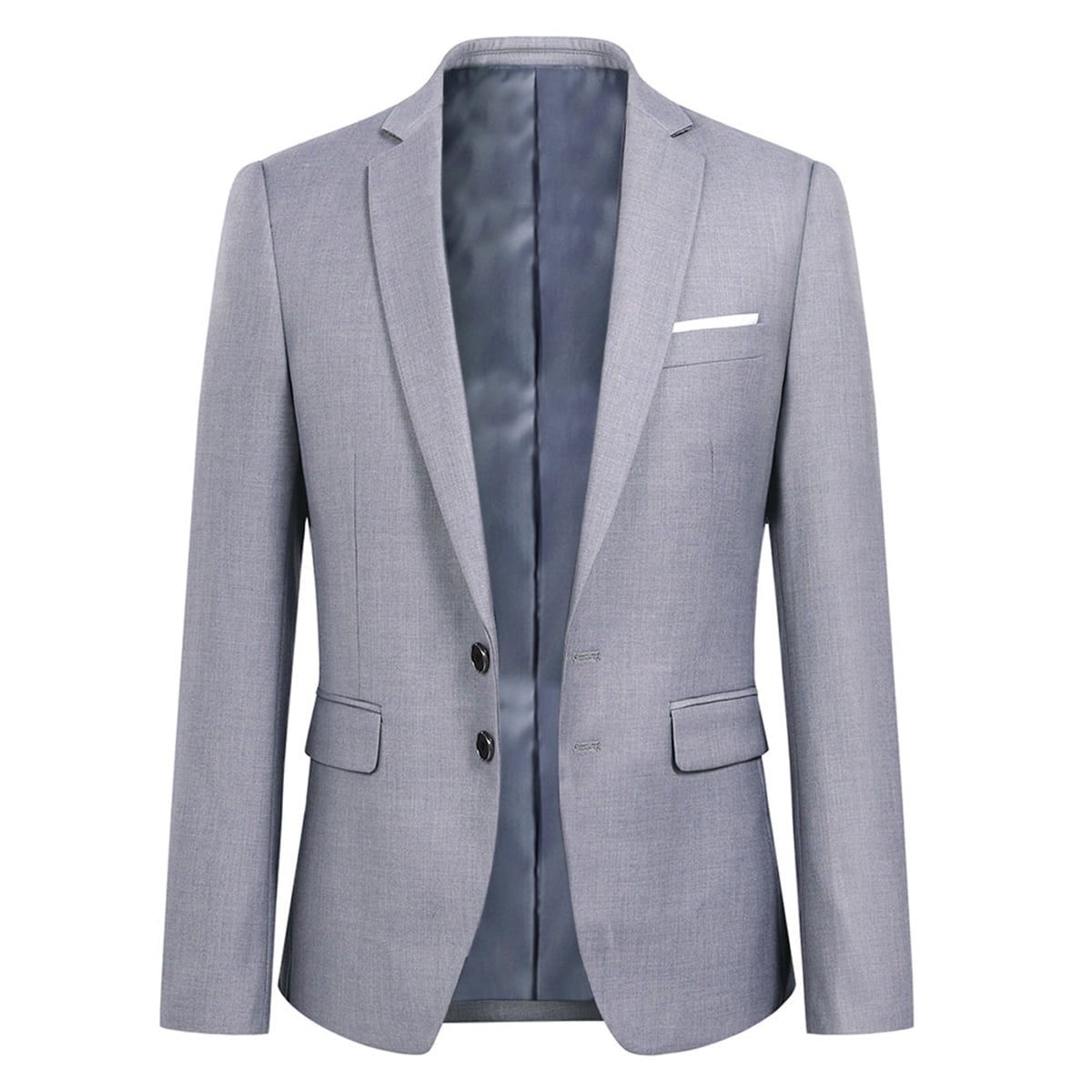 Mens Slim Fit Blazer Jacket Two-Button Notched Lapel Casual Suit Jacket WHOLESALE - Cloudstyle