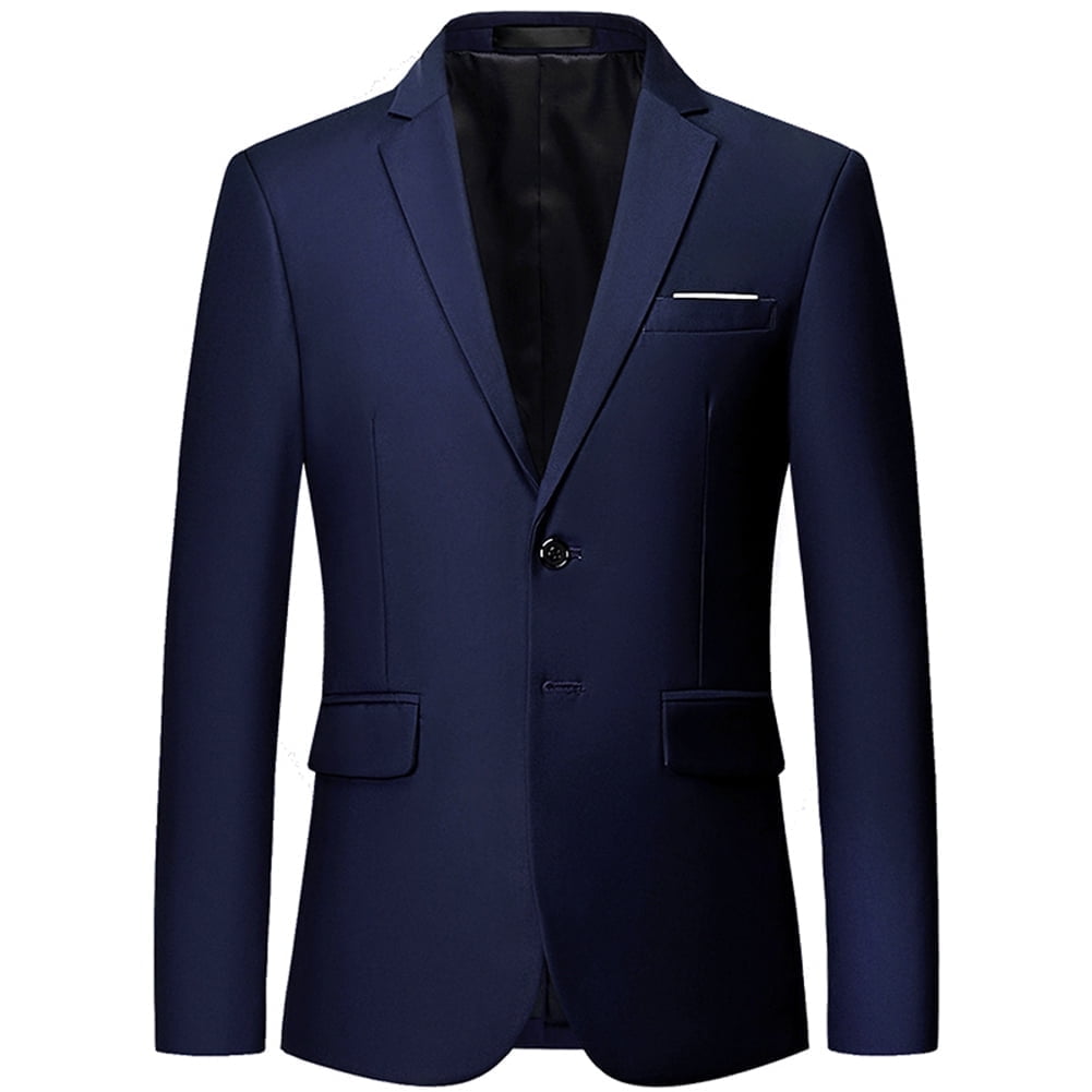 Mens Slim Fit Blazer Jacket Two-Button Notched Lapel Casual Suit Jacket WHOLESALE - Cloudstyle