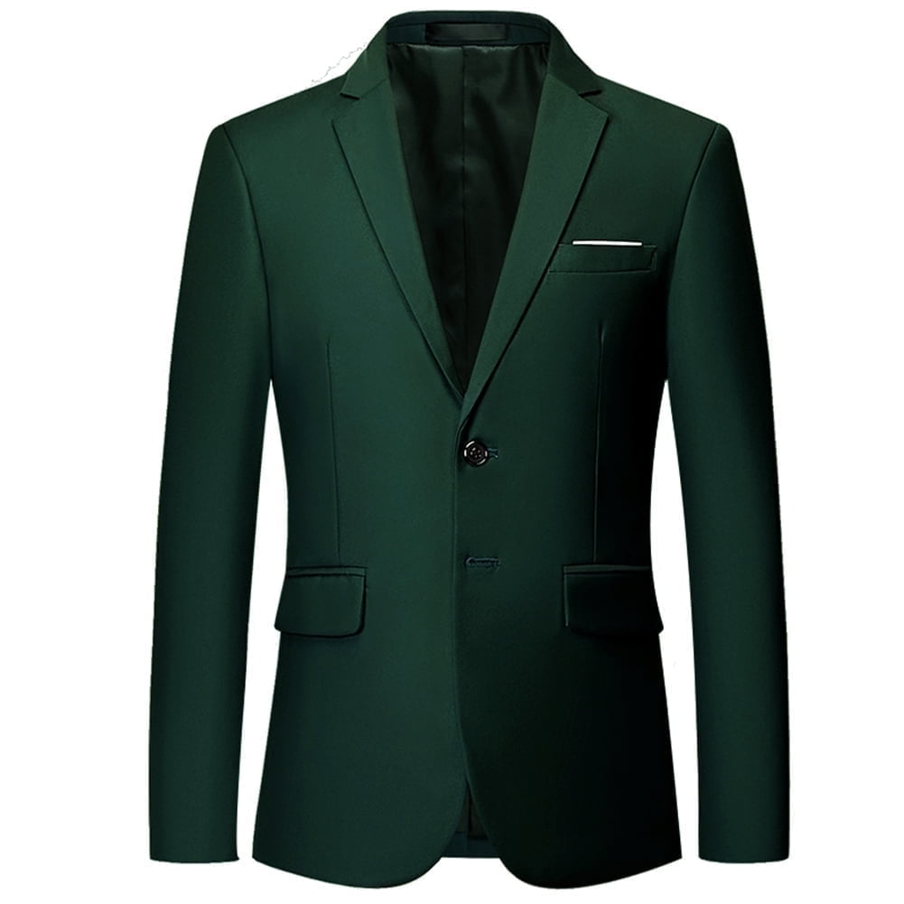 Mens Slim Fit Blazer Jacket Two-Button Notched Lapel Casual Suit Jacket WHOLESALE - Cloudstyle