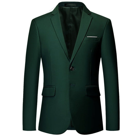Mens Slim Fit Blazer Jacket Two-Button Notched Lapel Casual Suit Jacket WHOLESALE - Cloudstyle