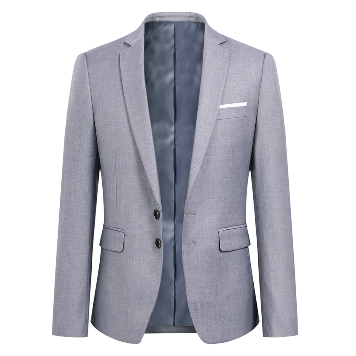 Mens Slim Fit Blazer Jacket Two-Button Notched Lapel Casual Suit Jacket WHOLESALE - Cloudstyle