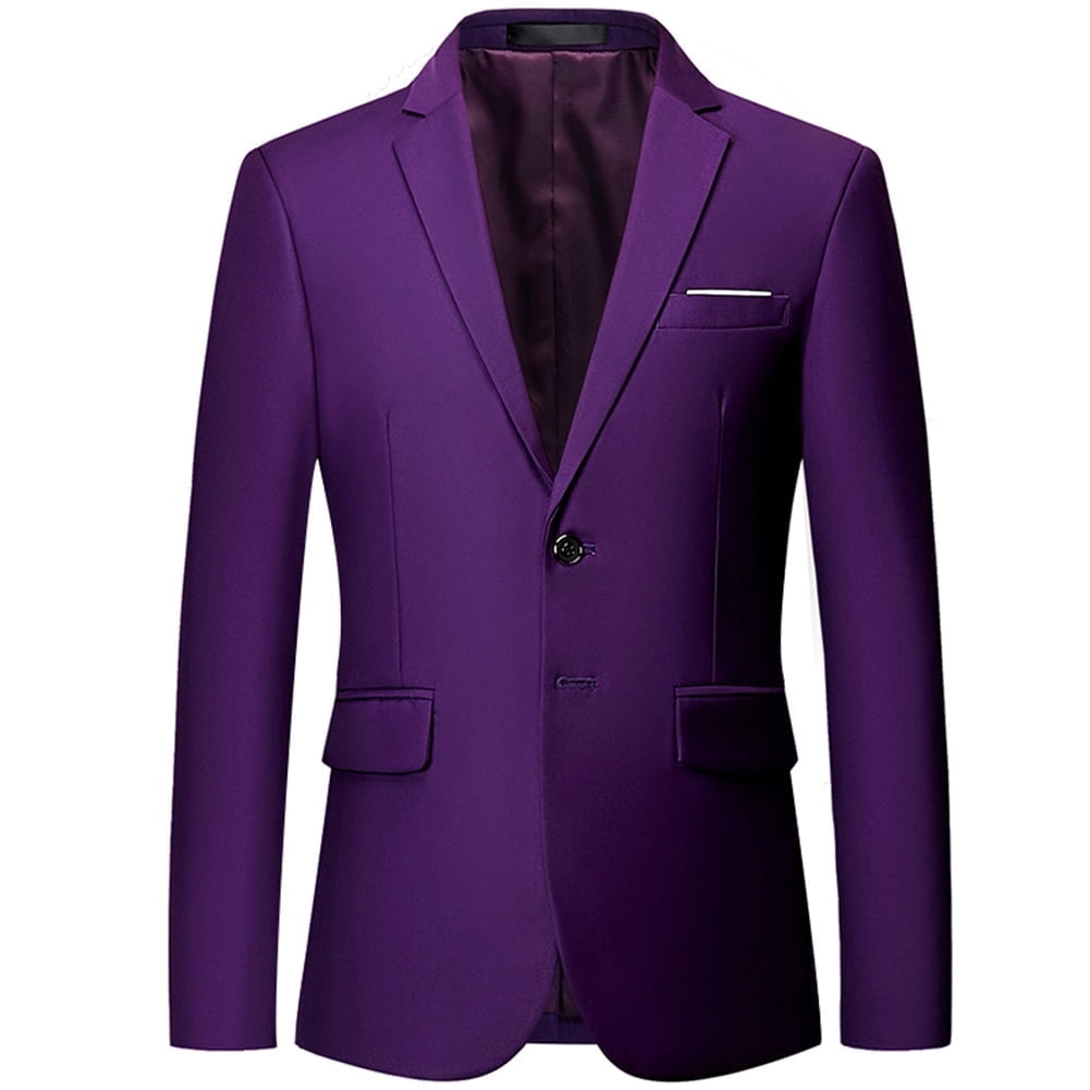 Mens Slim Fit Blazer Jacket Two-Button Notched Lapel Casual Suit Jacket WHOLESALE - Cloudstyle