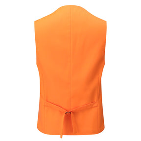 3-Piece Notched Lapel Casual Suit Orange