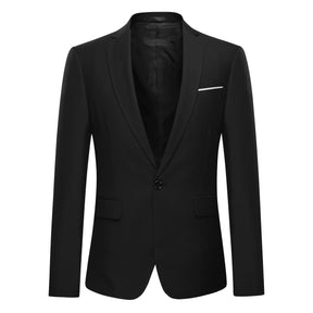 2-Piece Slim Fit Simple Designed Black Suit