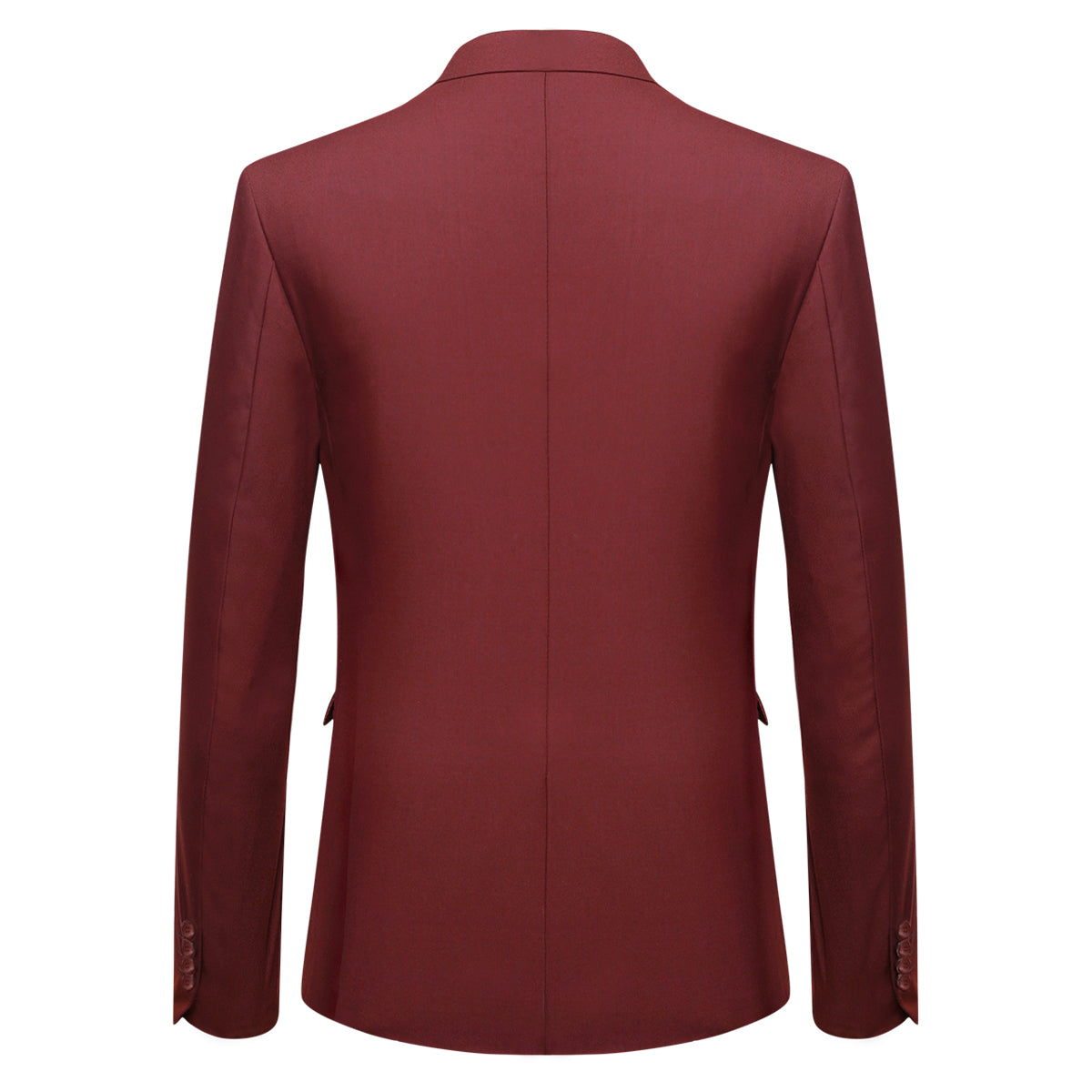 2-Piece Slim Fit Simple Designed Wine Red Suit