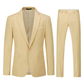 2-Piece Slim Fit Simple Designed Beige Suit