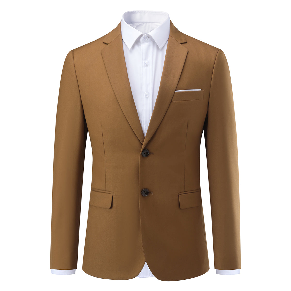 Mens 2-Piece Slim Fit Two Button Coffee Suit